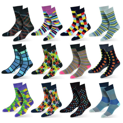 12-Pack: Cotton Fashion Patterned Men's Socks DailySale