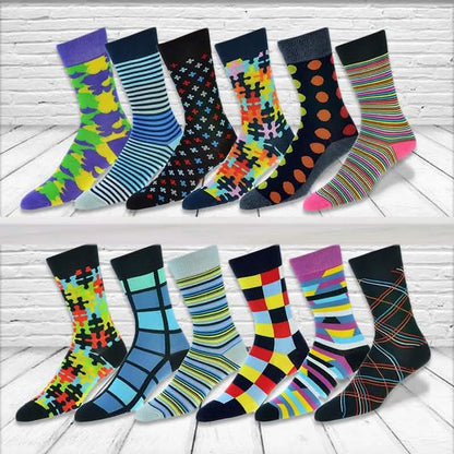 12-Pack: Cotton Fashion Patterned Men's Socks DailySale