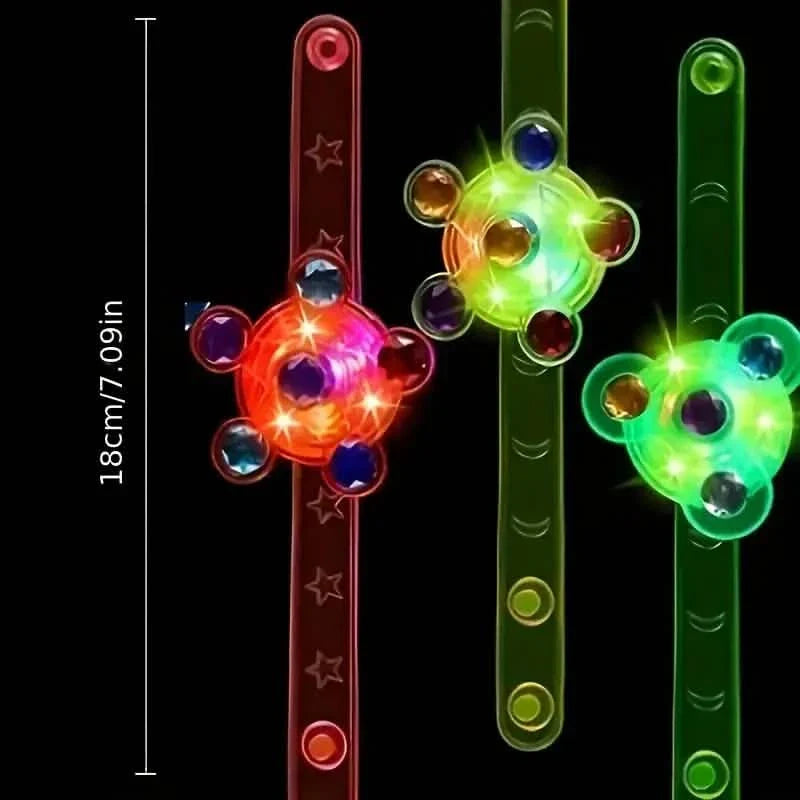 12-Pack: LED Cartoon Spinning Fidget Wristband DailySale
