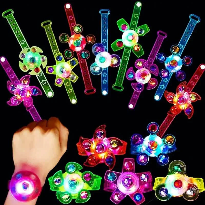 12-Pack: LED Cartoon Spinning Fidget Wristband DailySale
