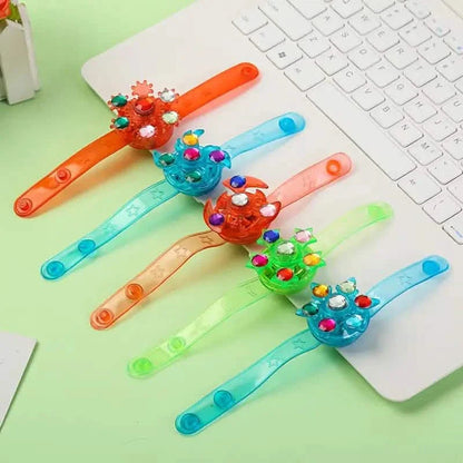 12-Pack: LED Cartoon Spinning Fidget Wristband DailySale