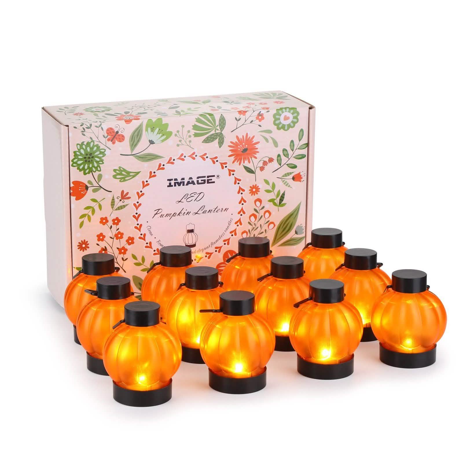 12-Pack: LED Pumpkin Tealights Smokeless Candles DailySale