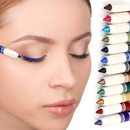 12-Pack: Professional Vivid Multi-Color Eye and Lip Liner Pencil Set DailySale