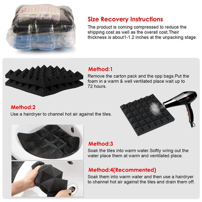 12-Pack: Sound Absorbing Foam for Recording Studio DailySale