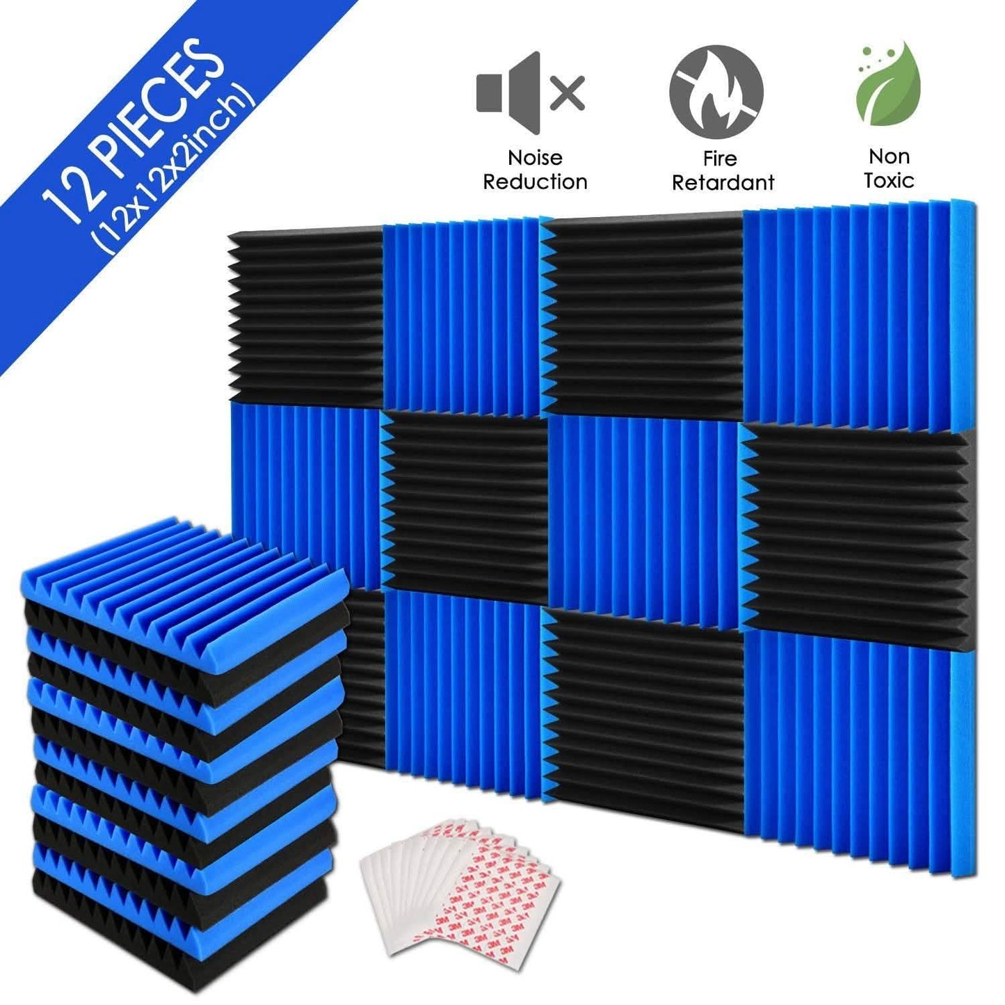 12-Pack: Sound Proof Padding Acoustic Foam Panels DailySale