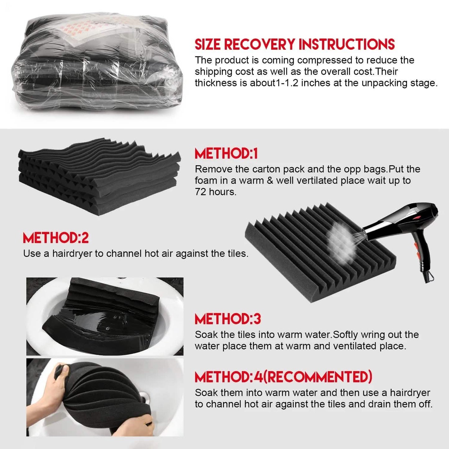 12-Pack: Sound Proof Padding Soundproof Foams DailySale