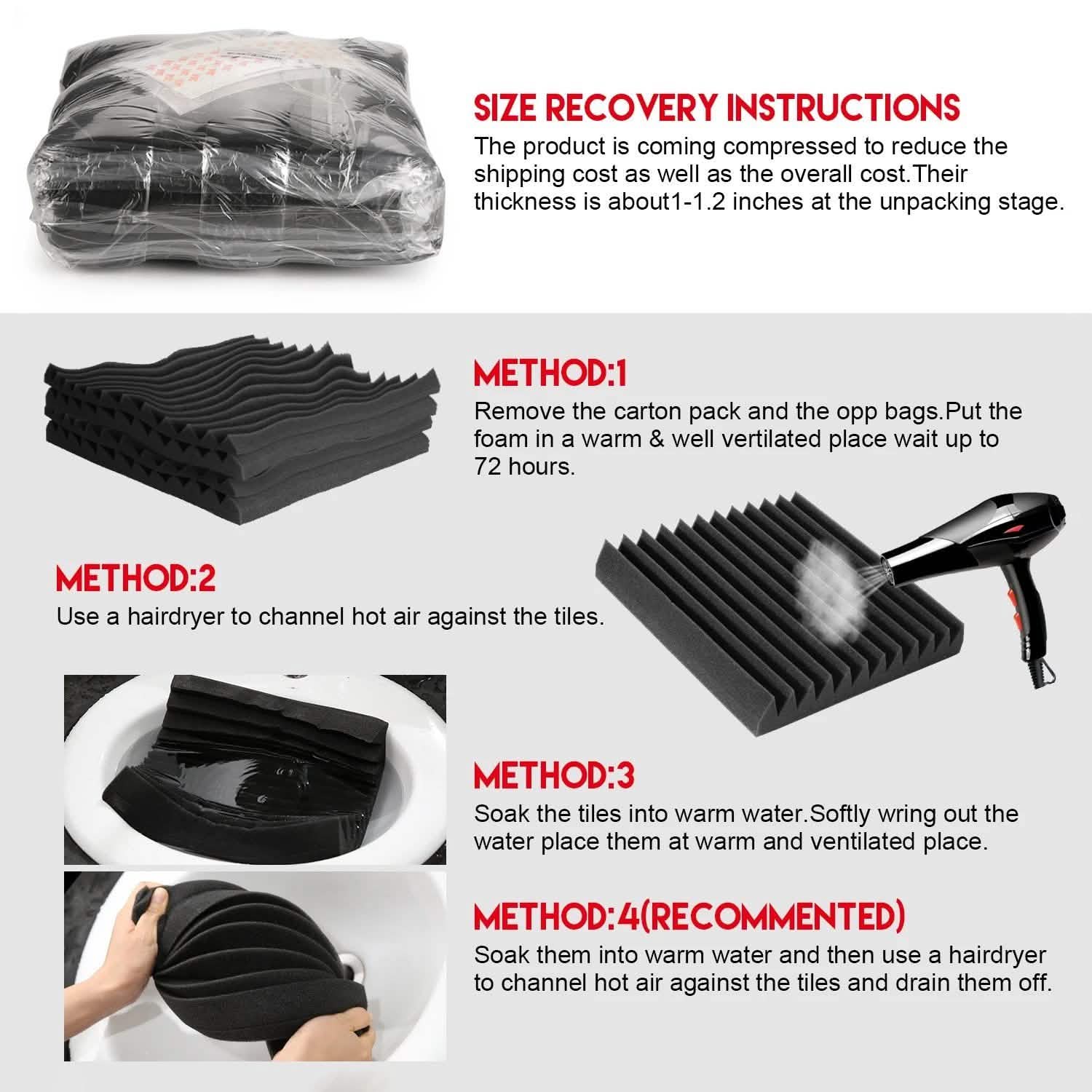 12-Pack: Sound Proof Padding Soundproof Foams DailySale