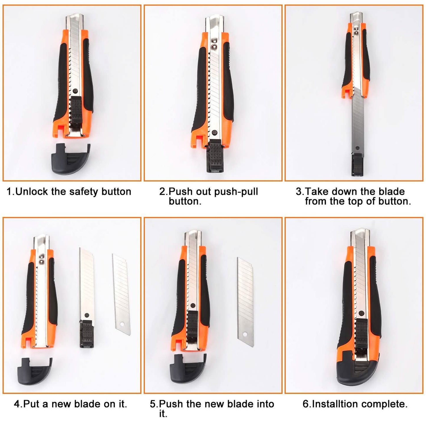 12-Packs: AGPtEK Utility Knife 18mm Retractable Safety Box Cutter with 12 Extra Spare Blades DailySale