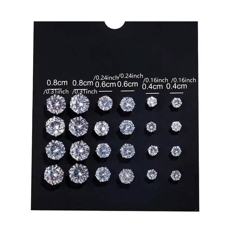 12-Pairs: Crystal Zircon Earrings Set DailySale