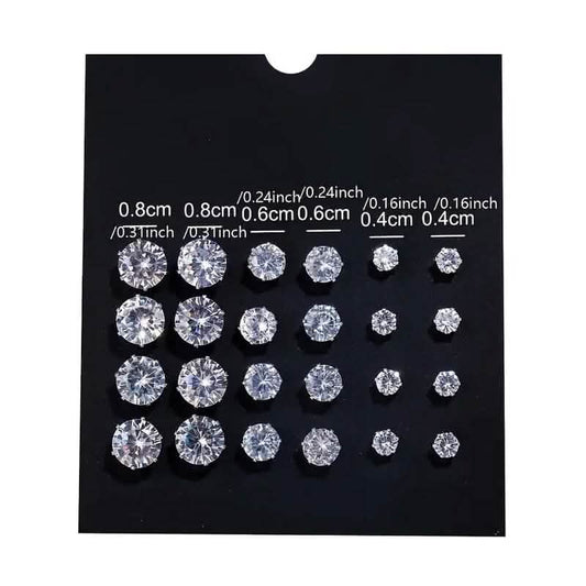 12-Pairs: Crystal Zircon Earrings Set DailySale