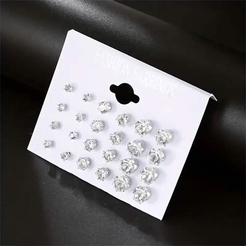 12-Pairs: Crystal Zircon Earrings Set DailySale