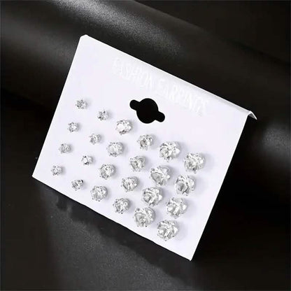 12-Pairs: Crystal Zircon Earrings Set DailySale