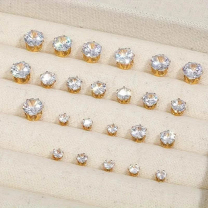 12-Pairs: Fashion Stainless Steel Stud Earrings DailySale