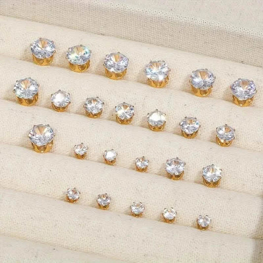 12-Pairs: Fashion Stainless Steel Stud Earrings DailySale