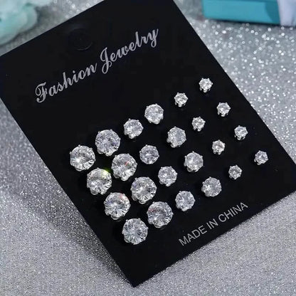 12-Pairs: Fashion Stainless Steel Stud Earrings DailySale