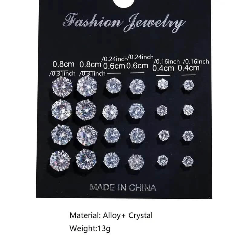 12-Pairs: Fashion Stainless Steel Stud Earrings DailySale