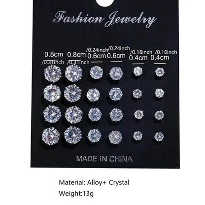 12-Pairs: Fashion Stainless Steel Stud Earrings DailySale