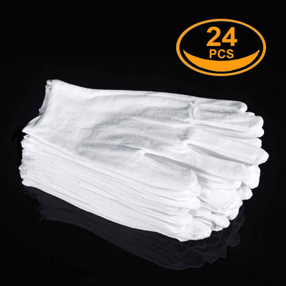 12-Pairs: White Cotton Gloves DailySale