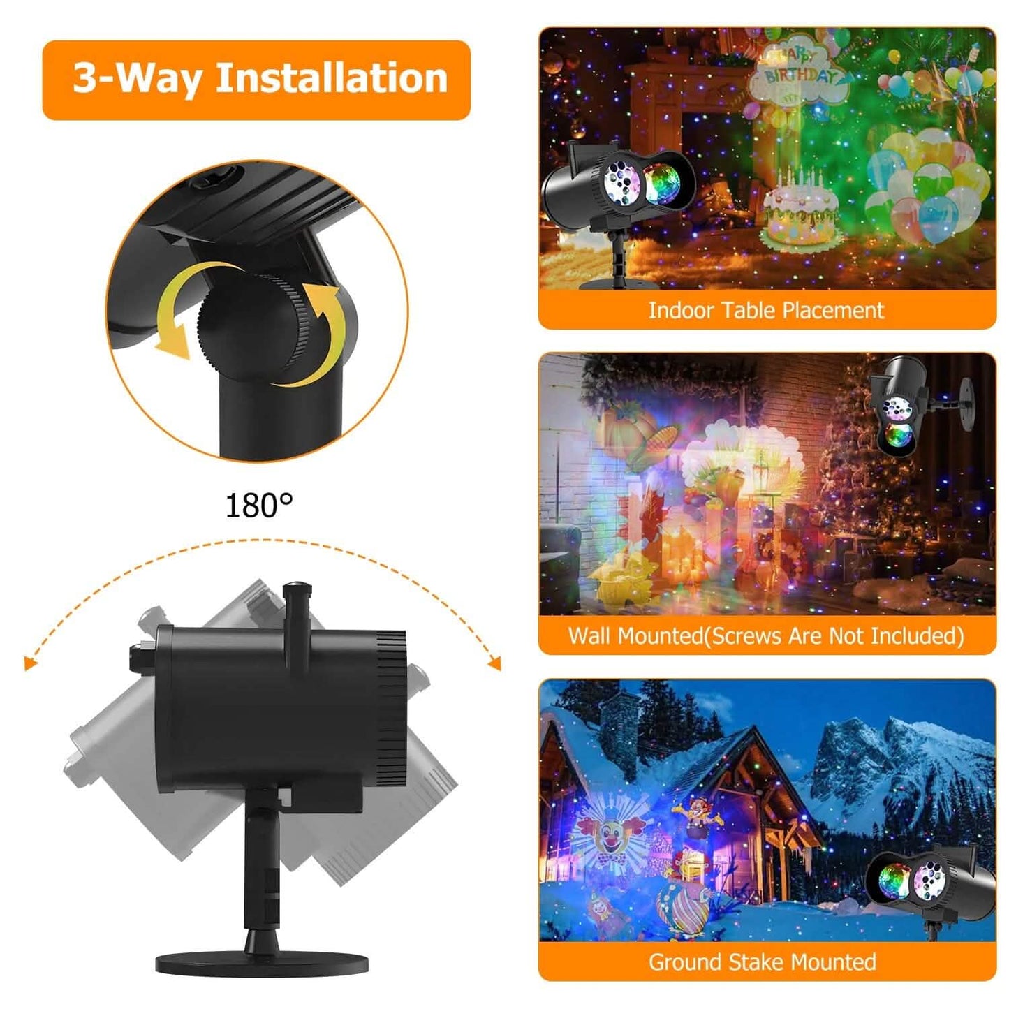 12 Patterns LED Projector Lights IP65 Waterproof Ocean Wave Projector Lamp with Remote Control Timer DailySale