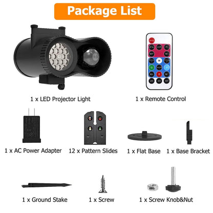 12 Patterns LED Projector Lights IP65 Waterproof Ocean Wave Projector Lamp with Remote Control Timer DailySale