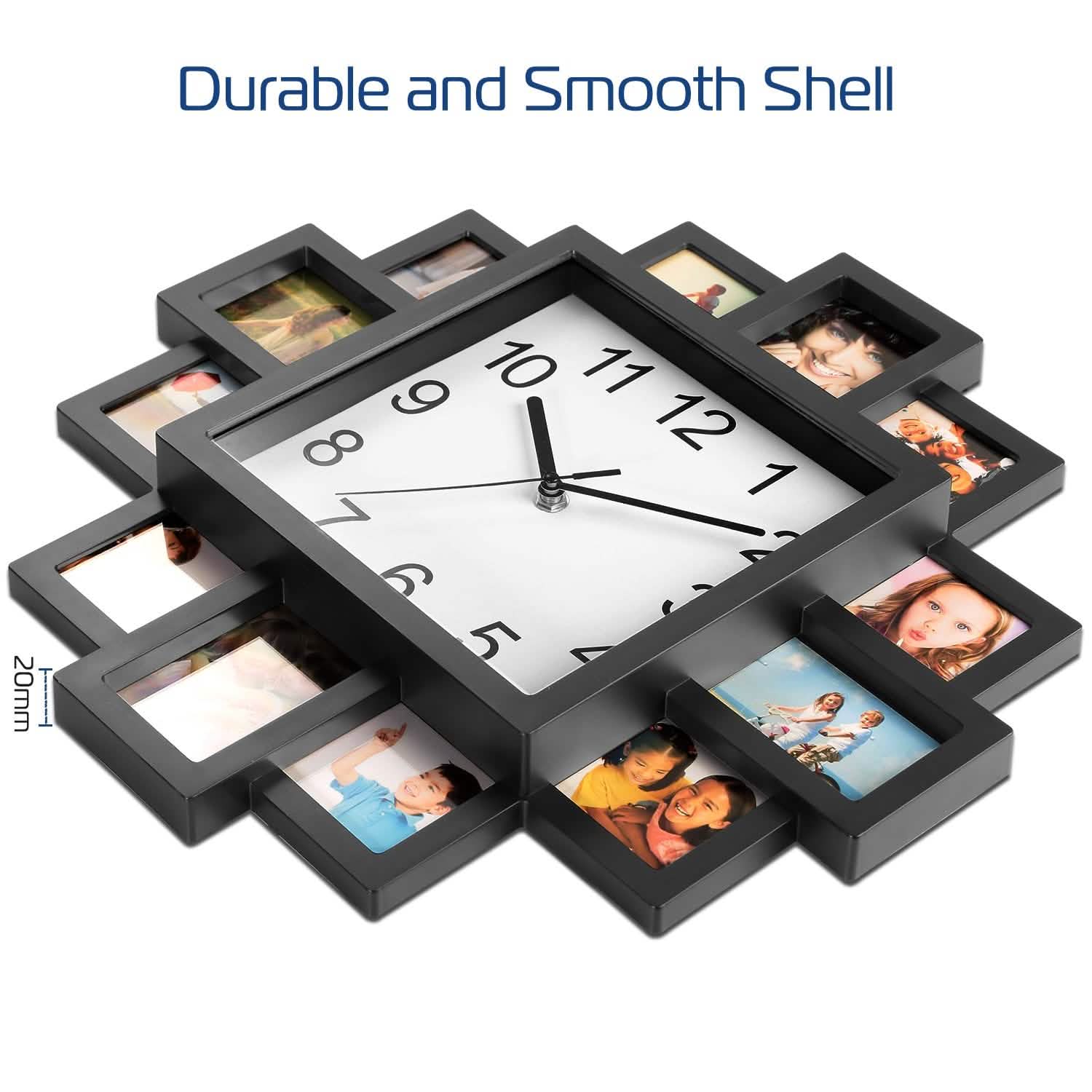 12-Picture Display Wall Clock DailySale