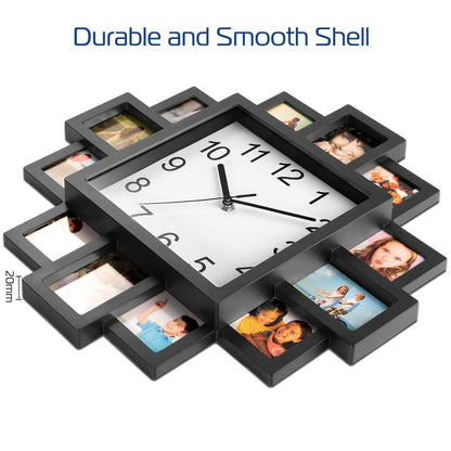 12-Picture Display Wall Clock DailySale