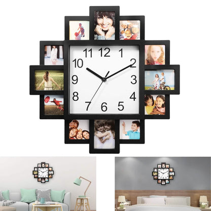 12-Picture Display Wall Clock DailySale