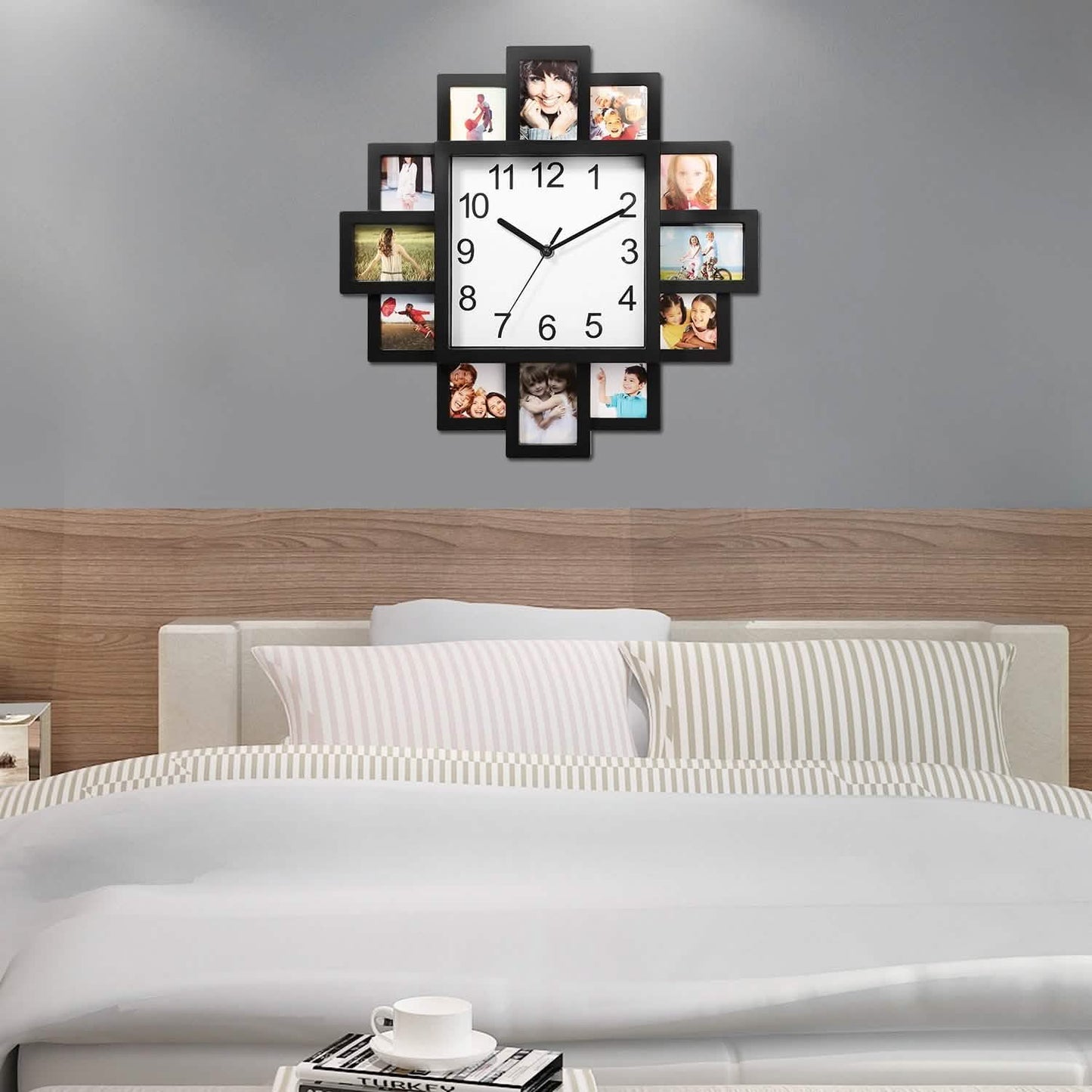 12-Picture Display Wall Clock DailySale