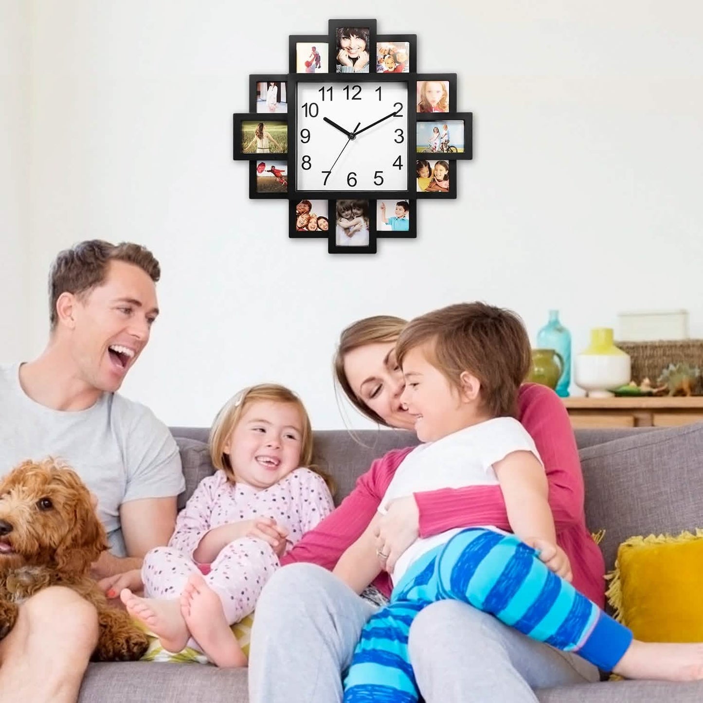 12-Picture Display Wall Clock DailySale