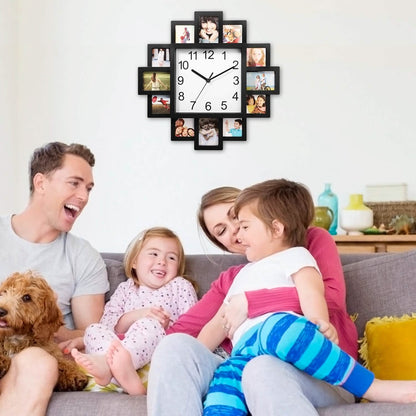 12-Picture Display Wall Clock DailySale