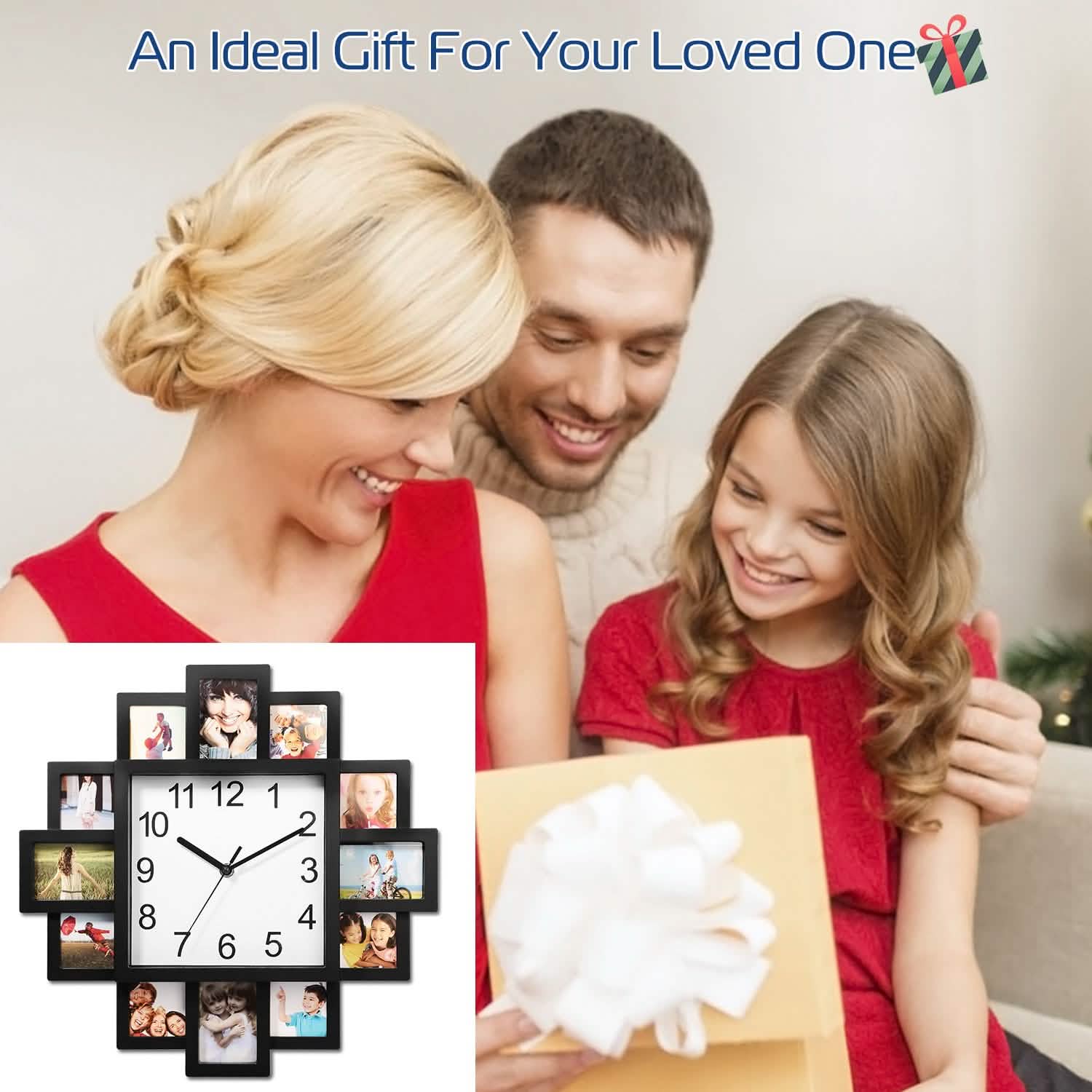 12-Picture Display Wall Clock DailySale