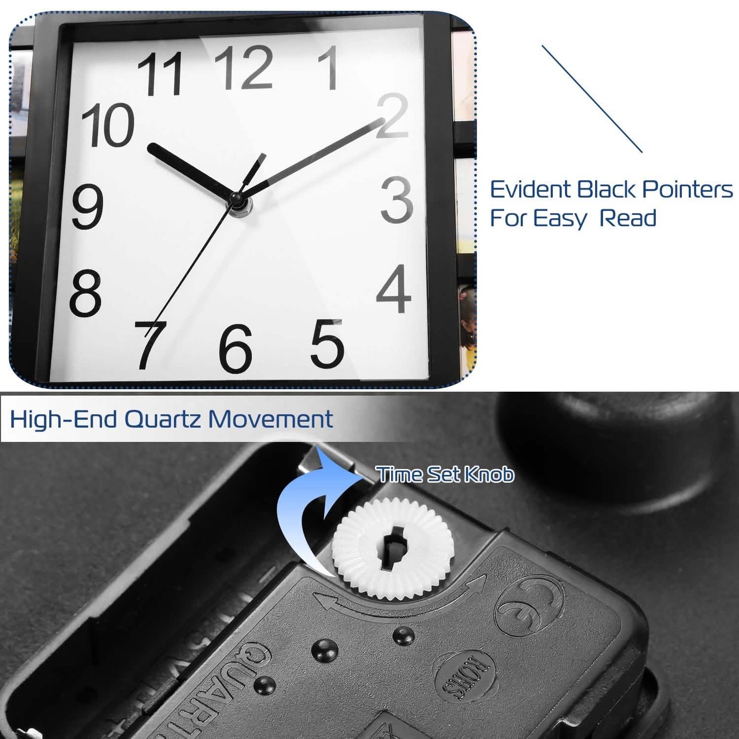 12-Picture Display Wall Clock DailySale