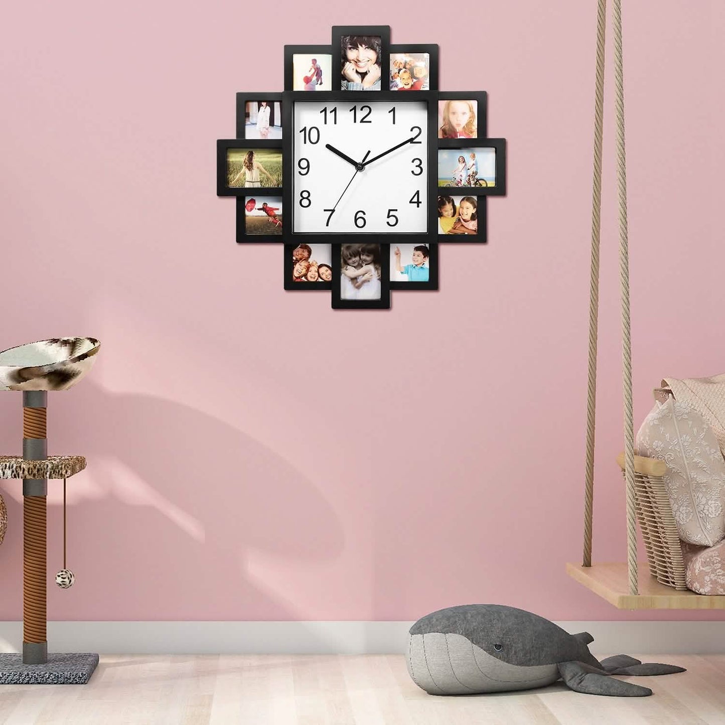 12-Picture Display Wall Clock DailySale