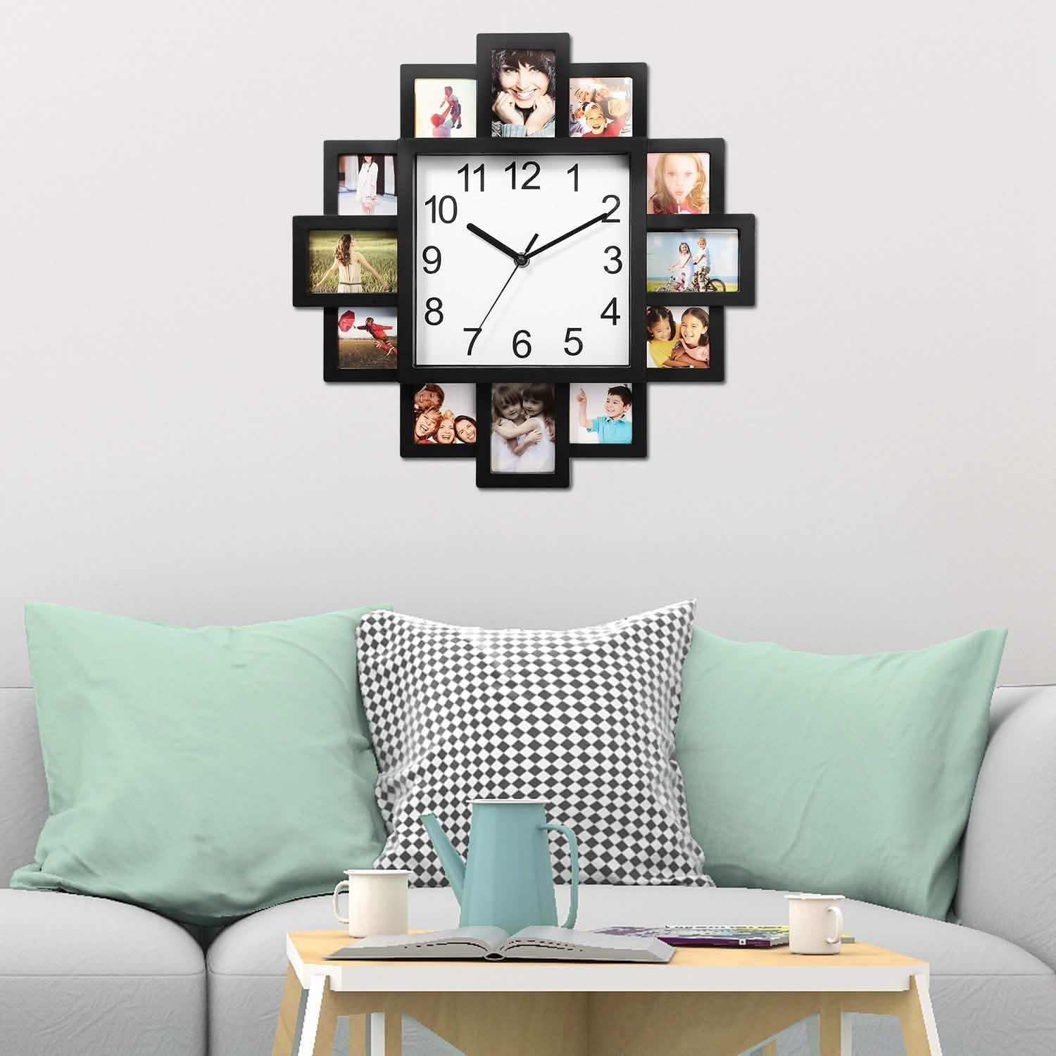 12-Picture Display Wall Clock DailySale