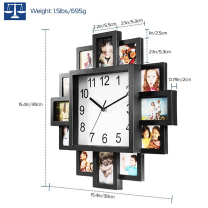 12-Picture Display Wall Clock DailySale