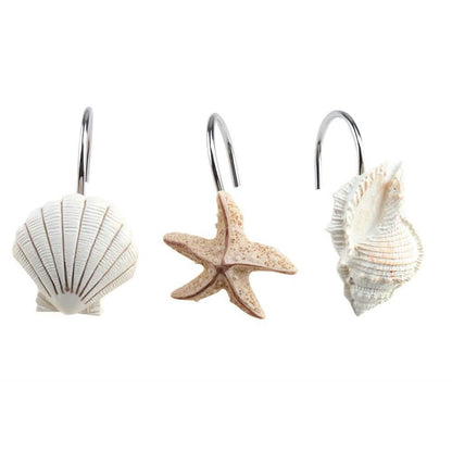 12-Piece: AGPTEK Decorative Seashell Shower Curtain Hooks DailySale