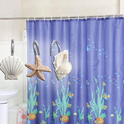 12-Piece: AGPTEK Decorative Seashell Shower Curtain Hooks DailySale