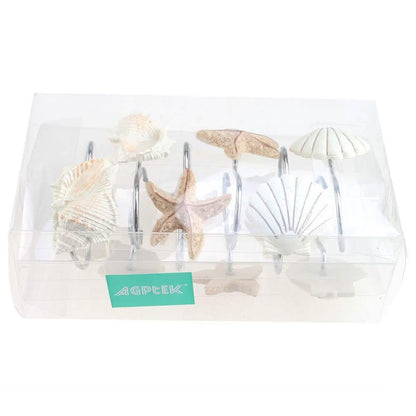 12-Piece: AGPTEK Decorative Seashell Shower Curtain Hooks DailySale