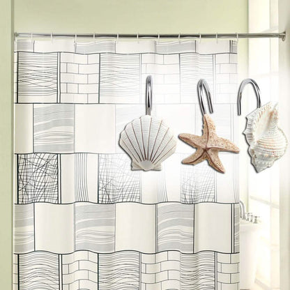 12-Piece: AGPTEK Decorative Seashell Shower Curtain Hooks DailySale