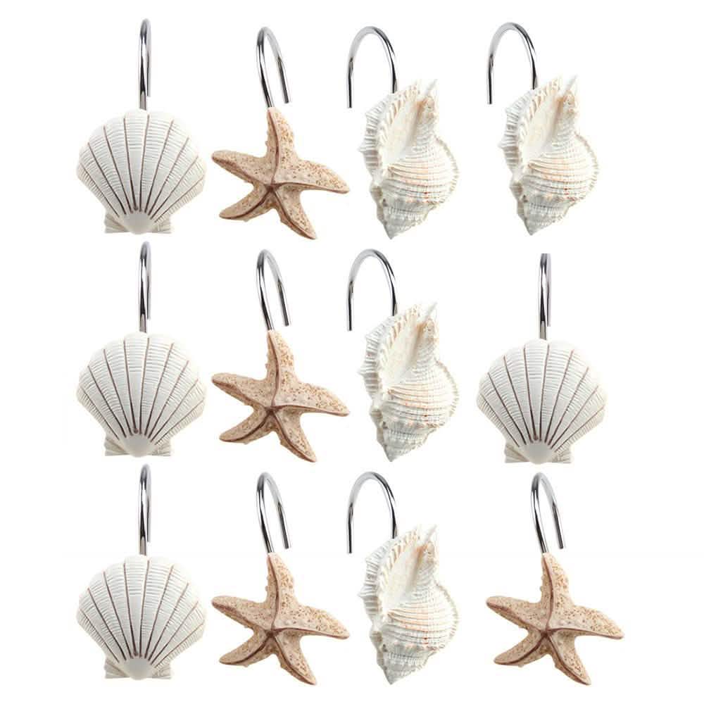 12-Piece: AGPTEK Decorative Seashell Shower Curtain Hooks DailySale