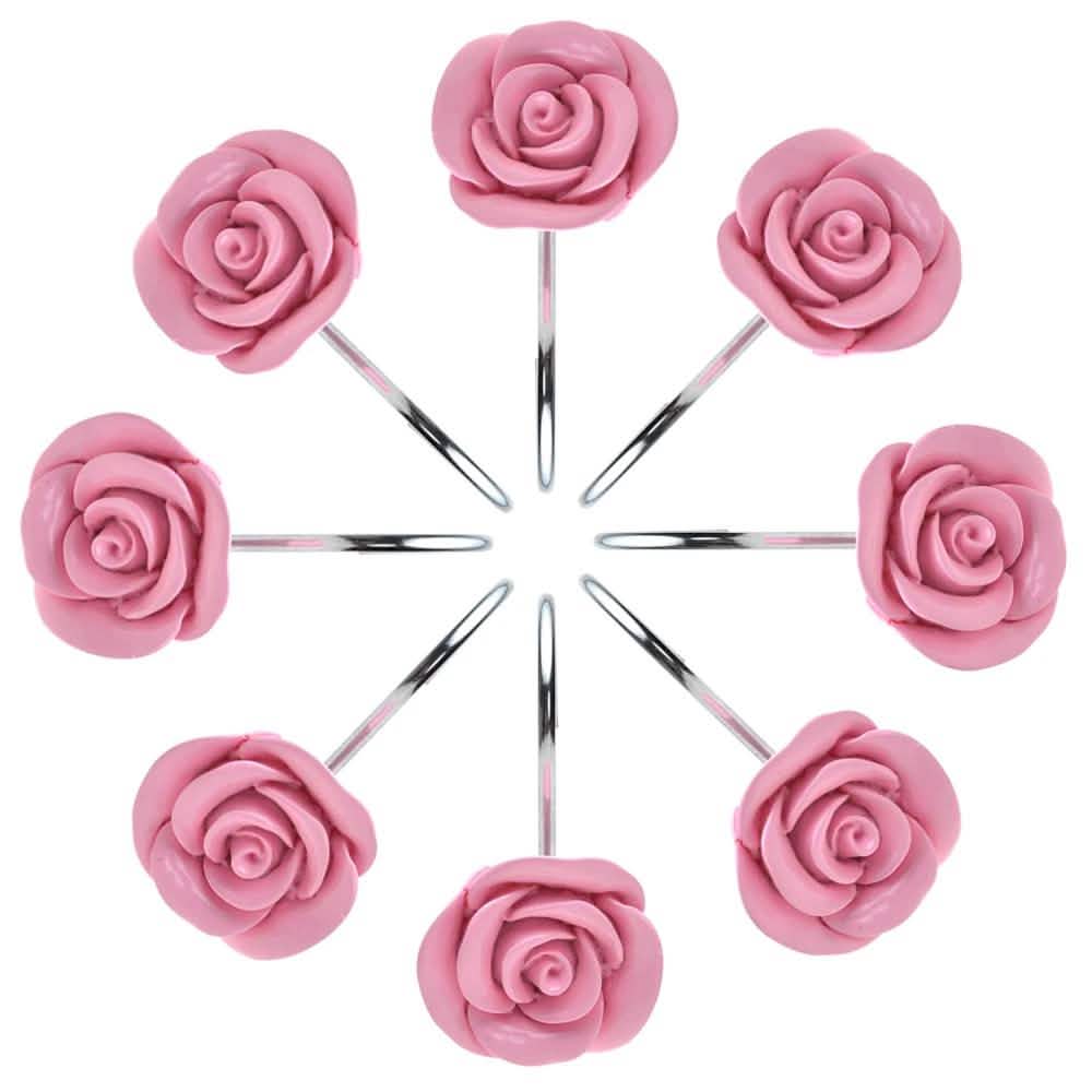 12-Piece: AGPtek Fashion Decorative Home Rose Curtain Hooks DailySale