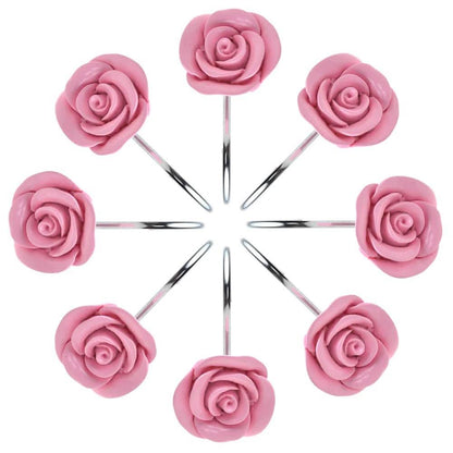 12-Piece: AGPtek Fashion Decorative Home Rose Curtain Hooks DailySale