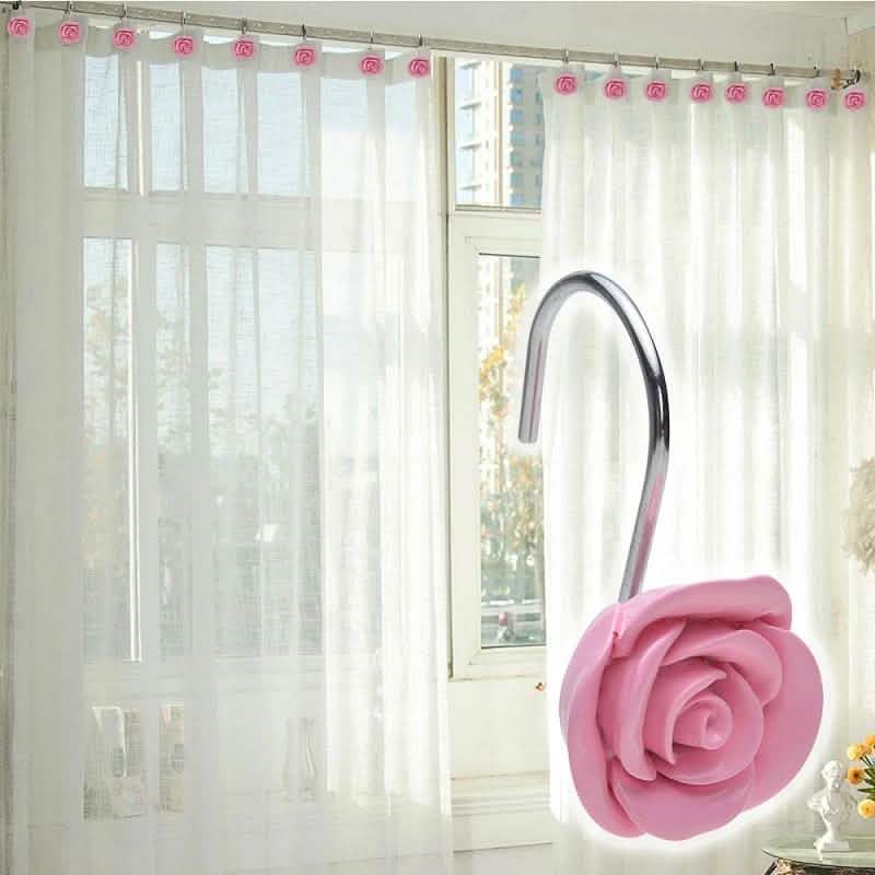 12-Piece: AGPtek Fashion Decorative Home Rose Curtain Hooks DailySale