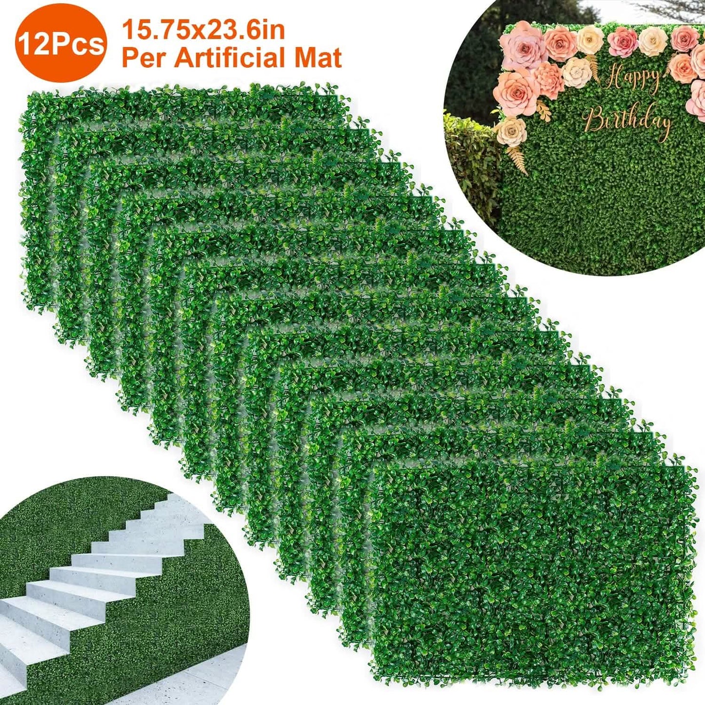 12-Piece: Artificial Boxwood Plant Grass DailySale