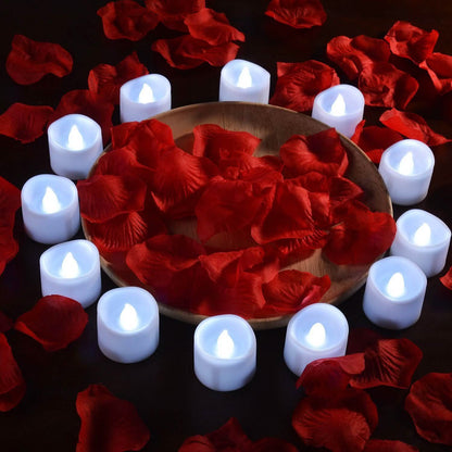 12-Piece: Cool White Flickering Led Tealight Timer Candles DailySale