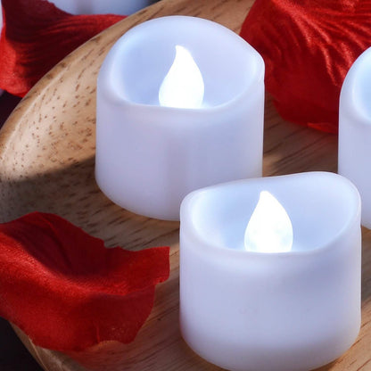 12-Piece: Cool White Flickering Led Tealight Timer Candles DailySale