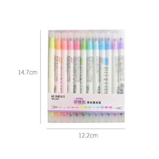 12-Piece: Cute Double Head Fluorescent Pen Highlighters Set DailySale