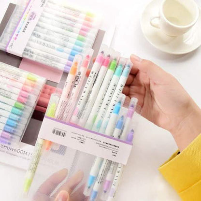 12-Piece: Cute Double Head Fluorescent Pen Highlighters Set DailySale