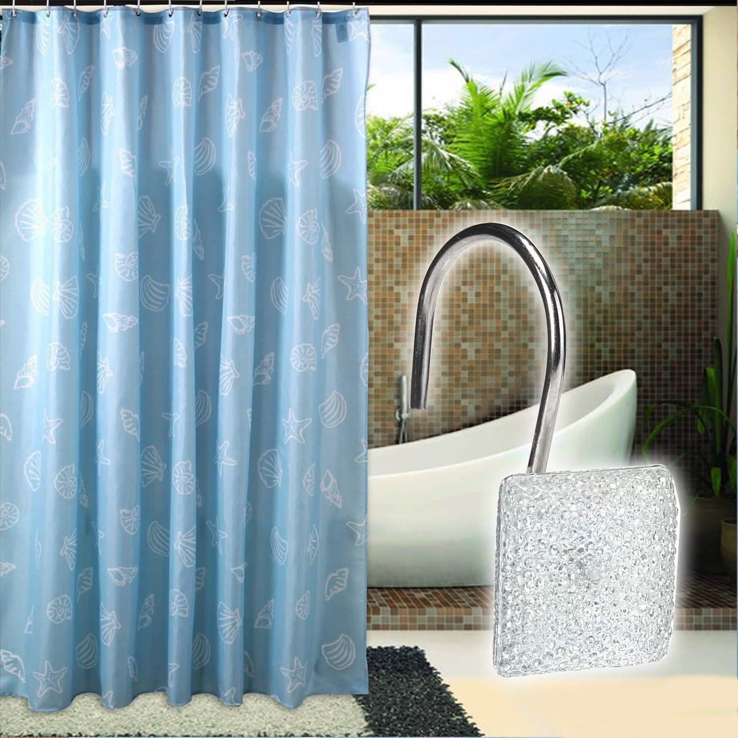 12-Piece: Decorative Shower Curtain Hooks Bathroom DailySale