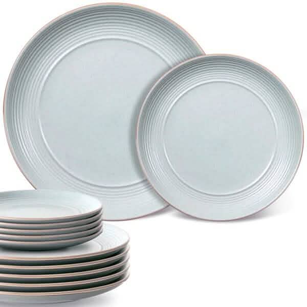 12-Piece: HITECLIFE Microwave and Dishwasher Safe Dinner Plates Set DailySale